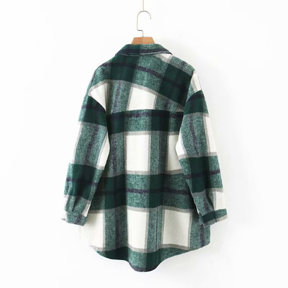 Plaid Stripe Oversized Flannel Shirt Shacket - Picture 15 of 16